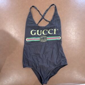 Gucci Women’s Black One Piece Swimsuit-size Large